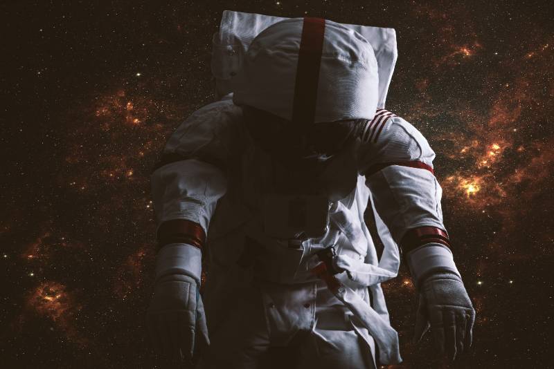 Astronaut exploring a new planet.