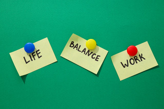 Life - Balance - Work words written on post it notes