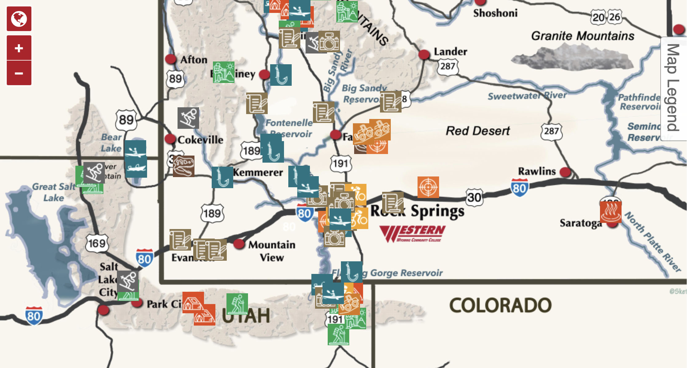 Screenshot of Western's Interactive Map